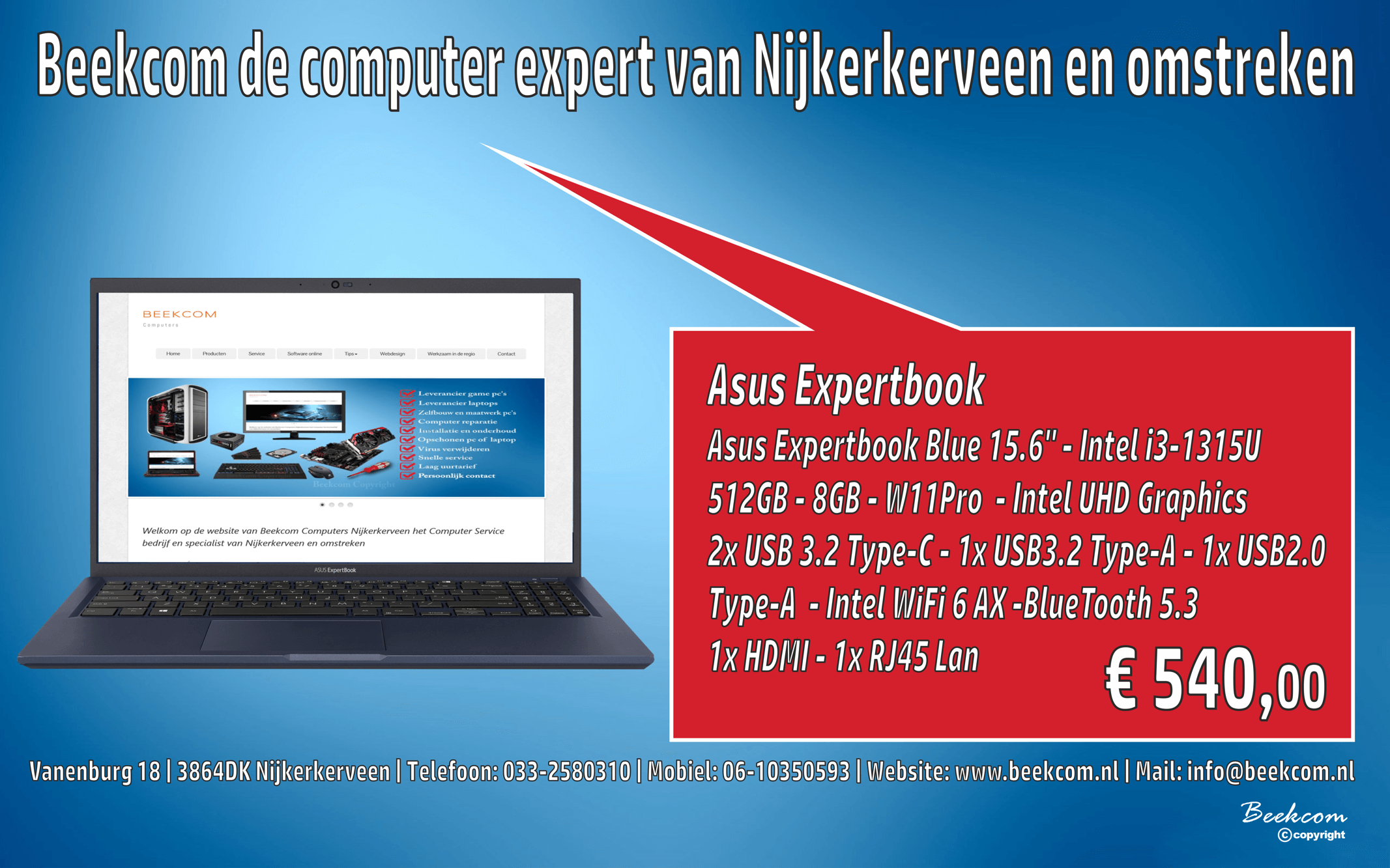 Asus EXPERTBOOK 15,6 inch